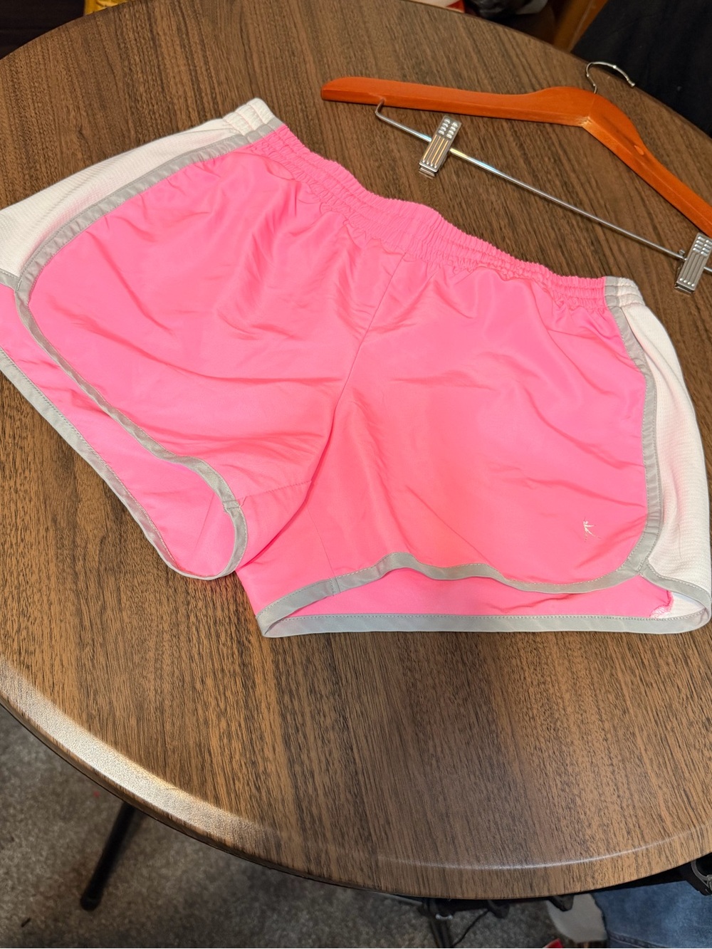 Danskin Now Neon Pink Athletic Shorts with White Trim